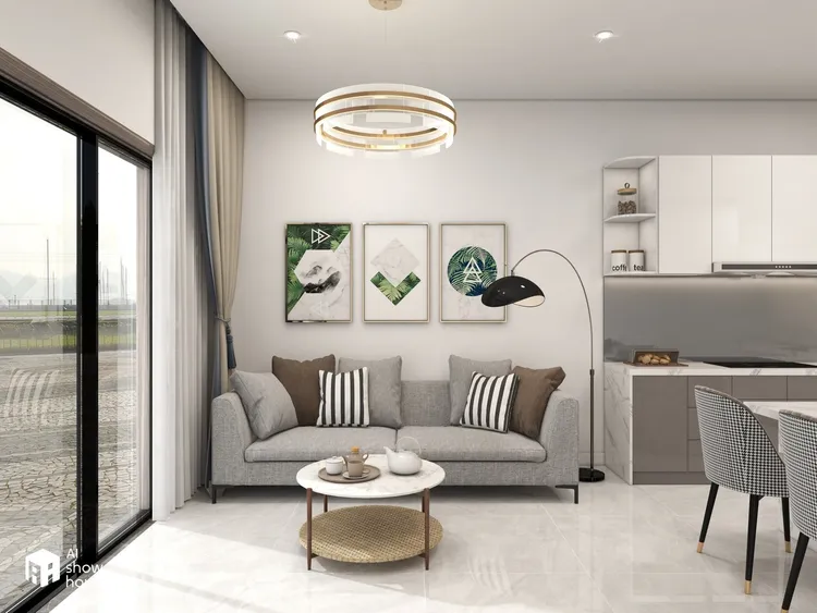 Concept nội thất phòng khách Nhà cấp 4 ở Trà Vinh phong cách Hiện đại Modern