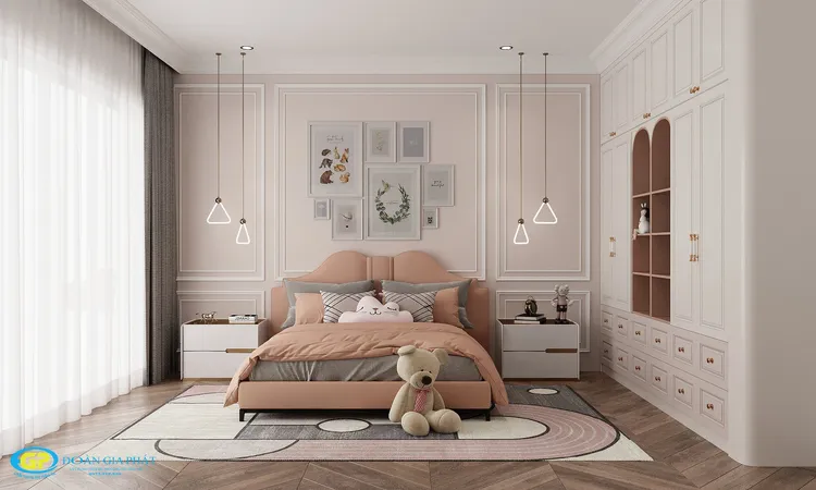 Concept nội thất phòng ngủ nhỏ Nhà phố Buôn Mê Thuột phong cách Tân cổ điển Neo Classic