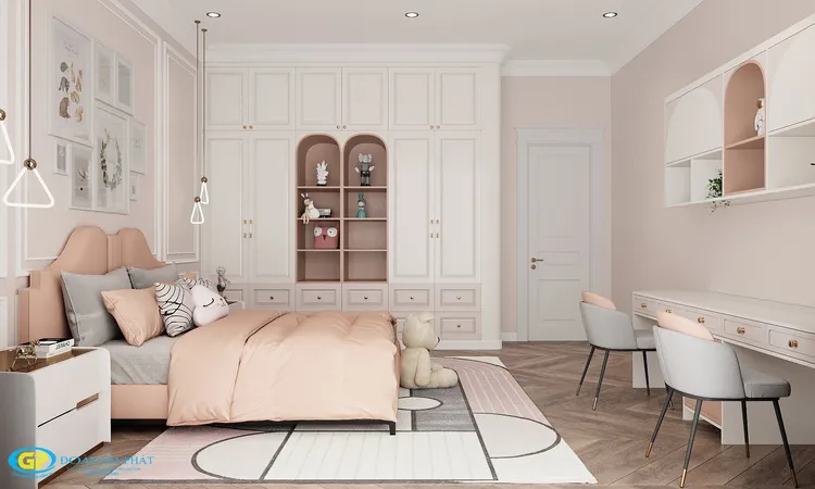 Concept nội thất phòng ngủ nhỏ Nhà phố Buôn Mê Thuột phong cách Tân cổ điển Neo Classic