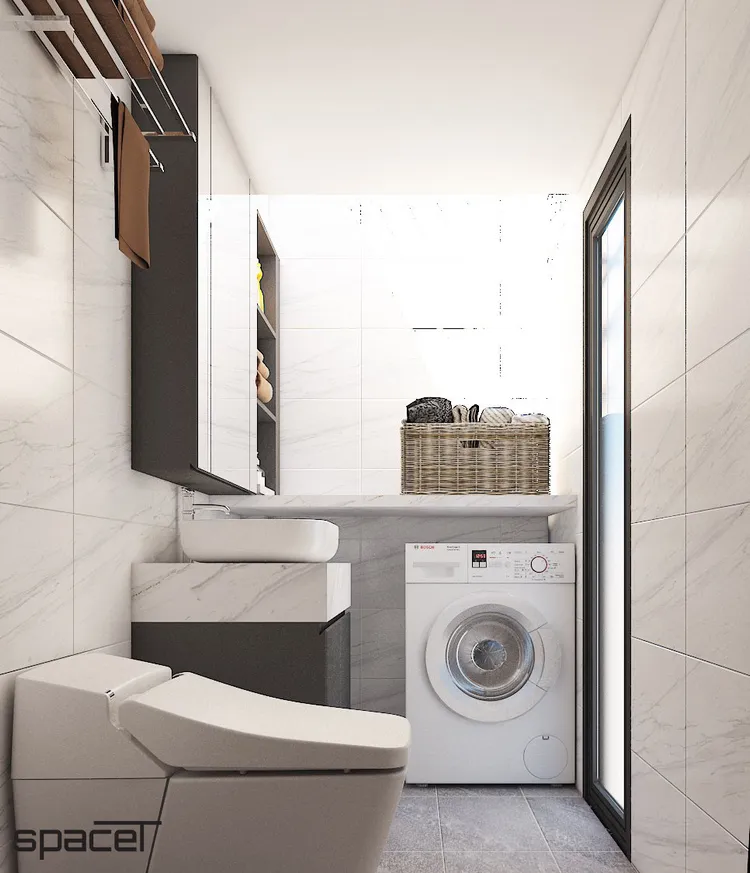 Concept nội thất phòng tắm, nhà vệ sinh Nhà phố tại Bình Tân phong cách Hiện đại Modern
