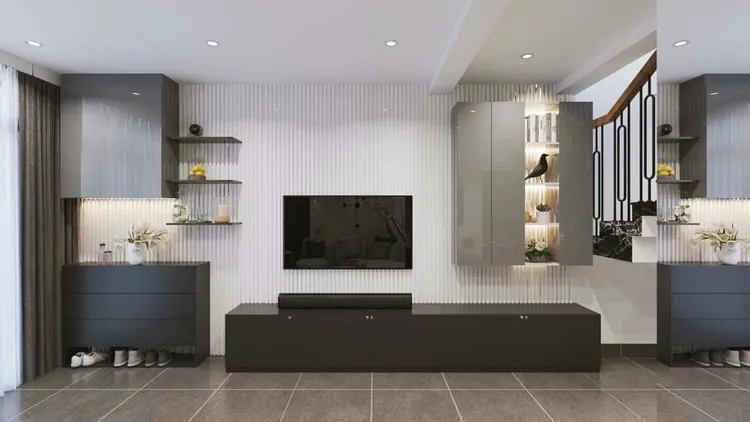 Concept nội thất phòng khách Nhà phố Tân Bình phong cách Hiện đại Modern