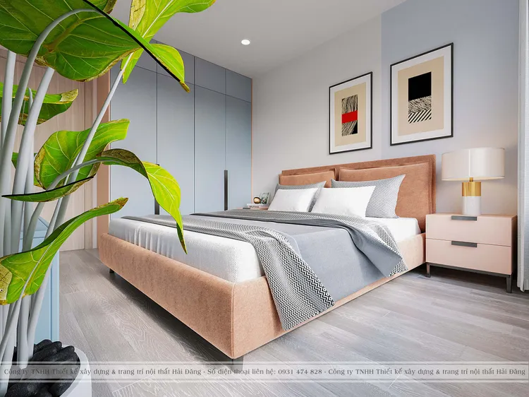 Concept nội thất phòng ngủ Căn hộ 55m2 Vinhomes Grand Park phong cách Hiện đại Modern