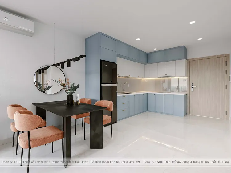 Concept nội thất phòng ăn, nhà bếp Căn hộ 55m2 Vinhomes Grand Park phong cách Hiện đại Modern