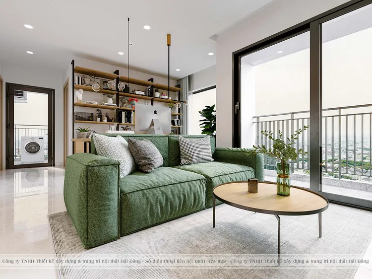 Concept nội thất phòng khách Căn hộ Vinhomes Grand Park phong cách Khối màu Color Block