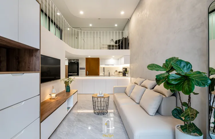 Hoàn thiện nội thất phòng khách Căn hộ chung cư Gia Hòa Quận 9 phong cách Hiện đại Modern