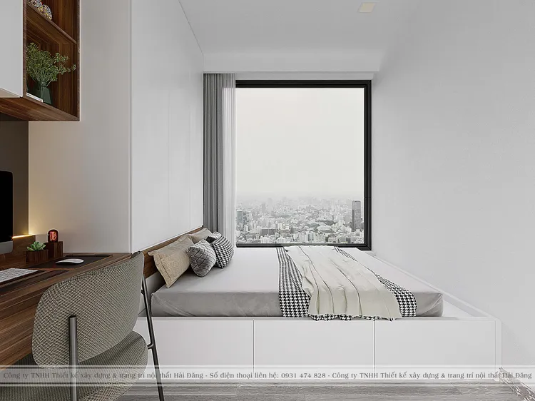 Concept nội thất phòng ngủ nhỏ Căn hộ Kingdom 101 phong cách Hiện đại Modern