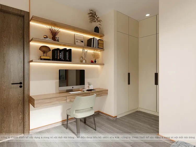 Concept nội thất khu vực làm việc trong phòng ngủ nhỏ Căn hộ The Marq Quận 1 phong cách Hiện đại Modern