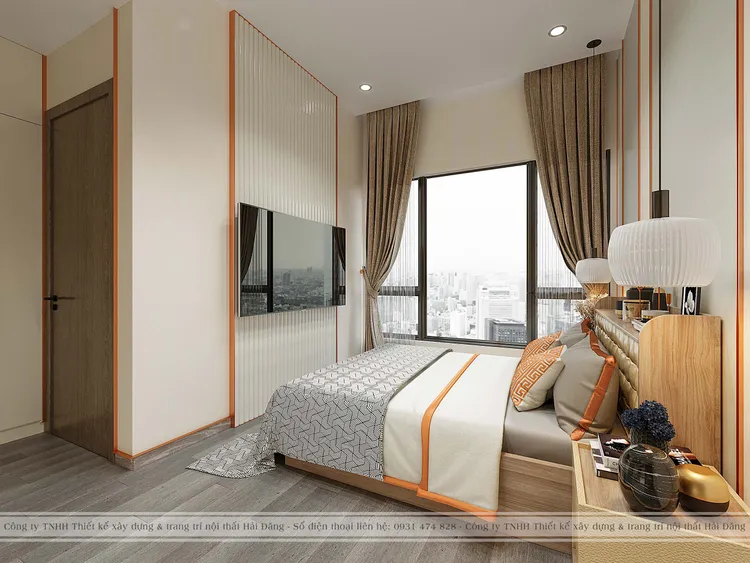 Concept nội thất phòng ngủ nhỏ Căn hộ The Marq Quận 1 phong cách Hiện đại Modern