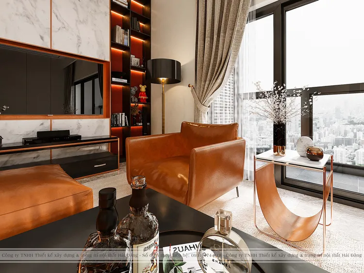 Concept nội thất phòng khách Căn hộ The Marq Quận 1 phong cách Hiện đại Modern