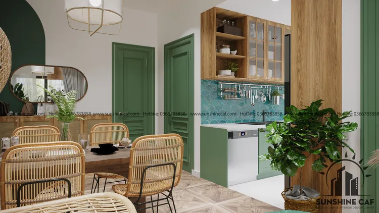 Concept nội thất phòng ăn Căn hộ Lavita Charm Thủ Đức phong cách Tropical