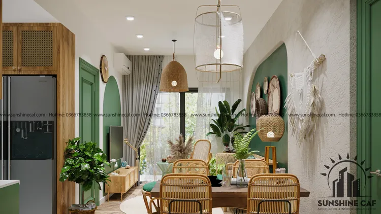 Concept nội thất phòng ăn Căn hộ Lavita Charm Thủ Đức phong cách Tropical