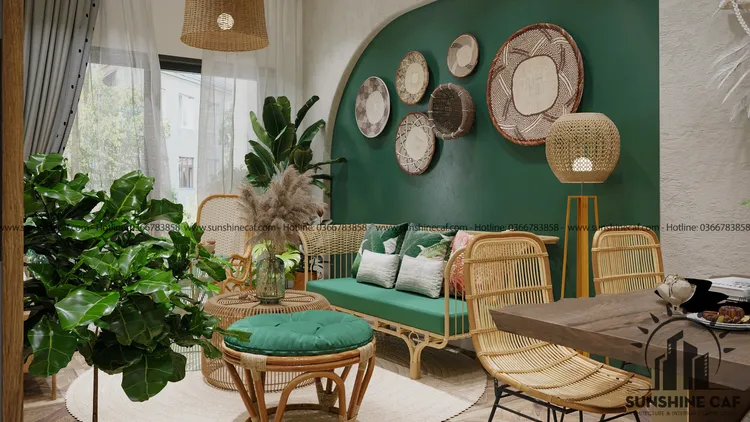 Concept nội thất phòng khách Căn hộ Lavita Charm Thủ Đức phong cách Tropical