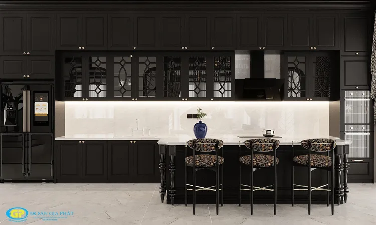 Concept nội thất nhà bếp Nhà phố 75m2 phong cách Đông Dương Indochine