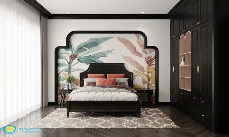 Concept nội thất phòng ngủ nhỏ Nhà phố 75m2 phong cách Đông Dương Indochine