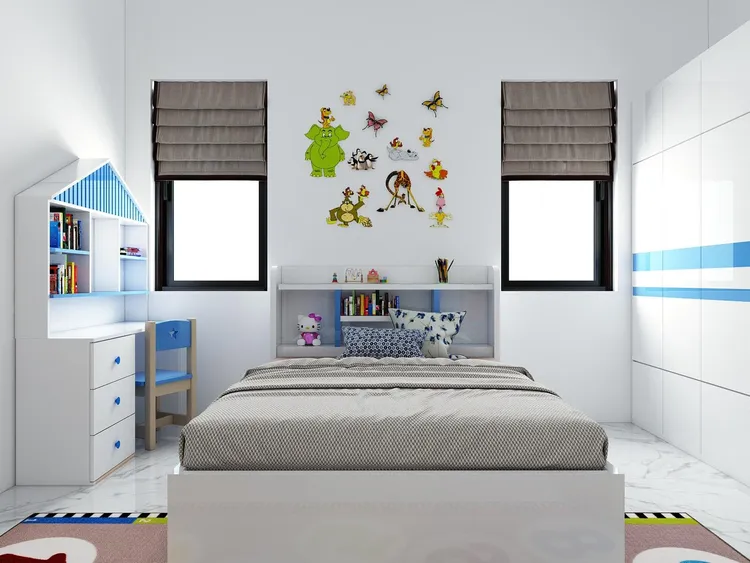 Concept nội thất phòng ngủ cho bé Nhà cấp 4 ở Lộc Ninh phong cách Hiện đại Modern