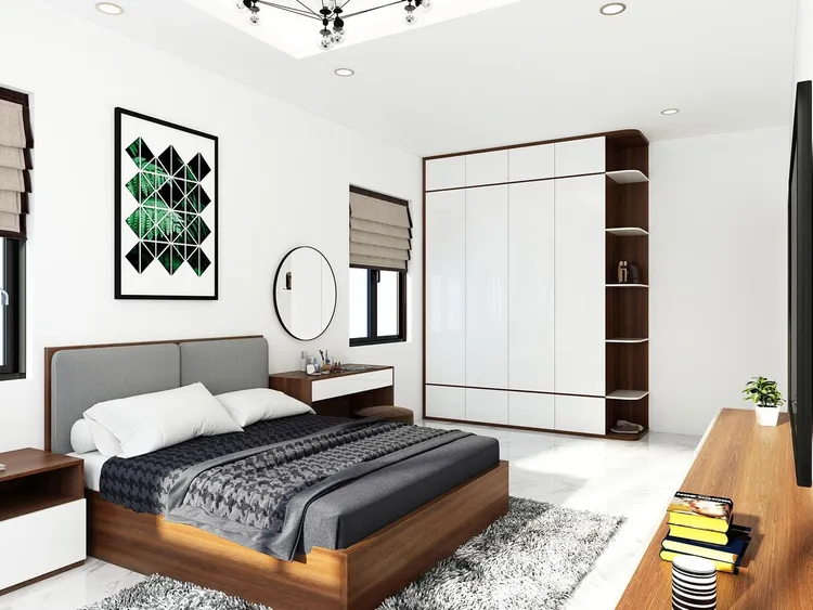 Concept nội thất phòng ngủ master Nhà cấp 4 ở Lộc Ninh phong cách Hiện đại Modern