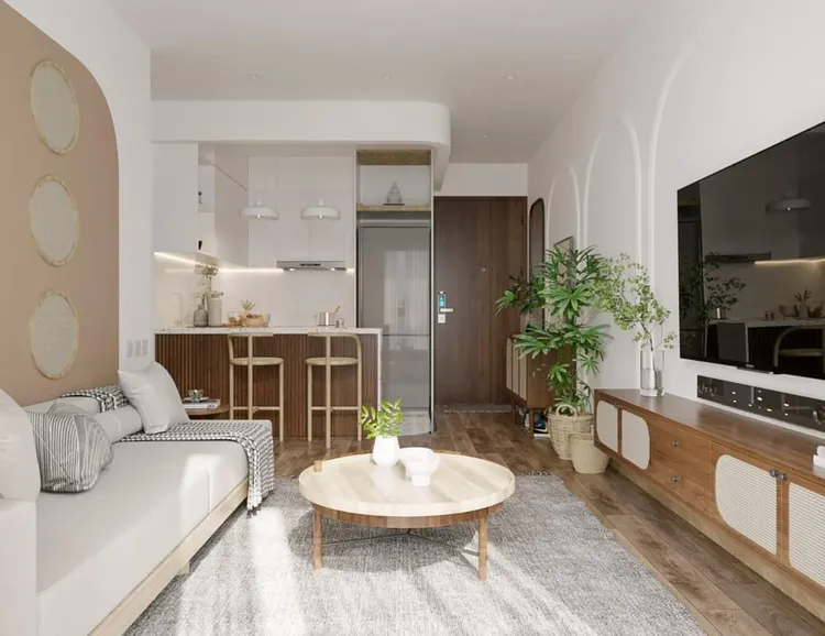 Concept nội thất phòng khách Căn hộ Akari City phong cách Japanese