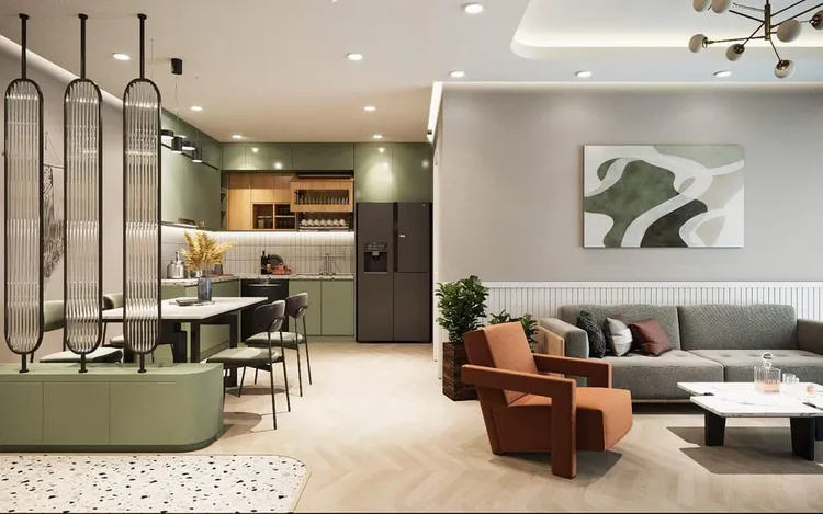 Concept nội thất phòng ăn, nhà bếp Căn hộ Quận 2 phong cách Hiện đại Modern