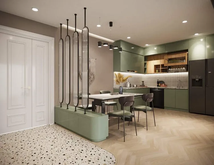 Concept nội thất phòng ăn, nhà bếp Căn hộ Quận 2 phong cách Hiện đại Modern