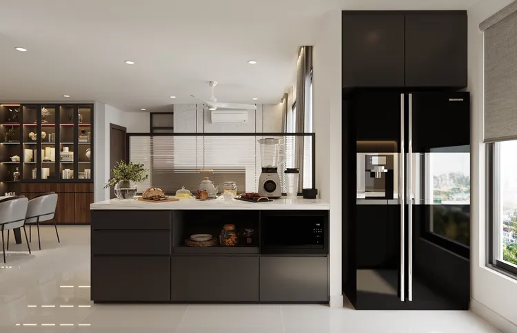 Concept nội thất nhà bếp Căn hộ 85m2 Vinhomes Grand Park phong cách Hiện đại Modern