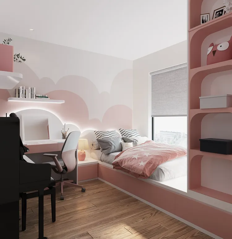 Concept nội thất phòng ngủ Căn hộ 85m2 Vinhomes Grand Park phong cách Hiện đại Modern