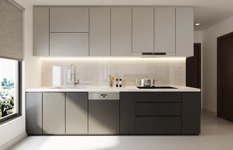 Concept nội thất nhà bếp Căn hộ 85m2 Vinhomes Grand Park phong cách Hiện đại Modern