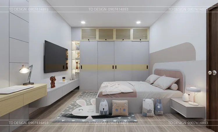 Concept nội thất phòng ngủ Nhà phố 2 tầng phong cách Hiện đại Modern