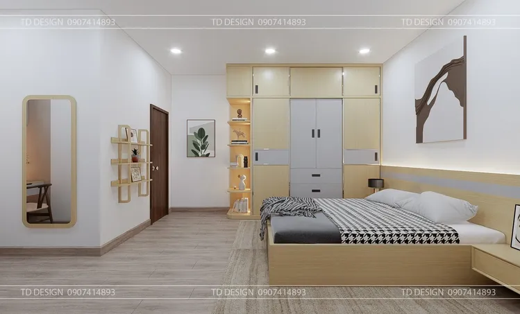 Concept nội thất phòng ngủ Nhà phố 2 tầng phong cách Bắc Âu Scandinavian