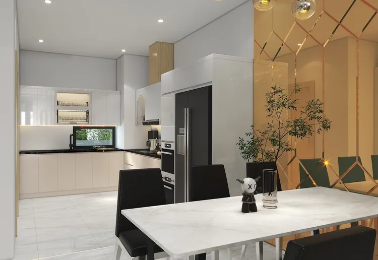 Concept nội thất phòng ăn Nhà phố 4 tầng phong cách Hiện đại Modern