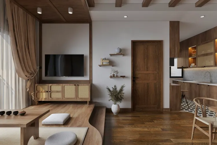 Concept nội thất phòng khách Căn hộ phong cách Japanese