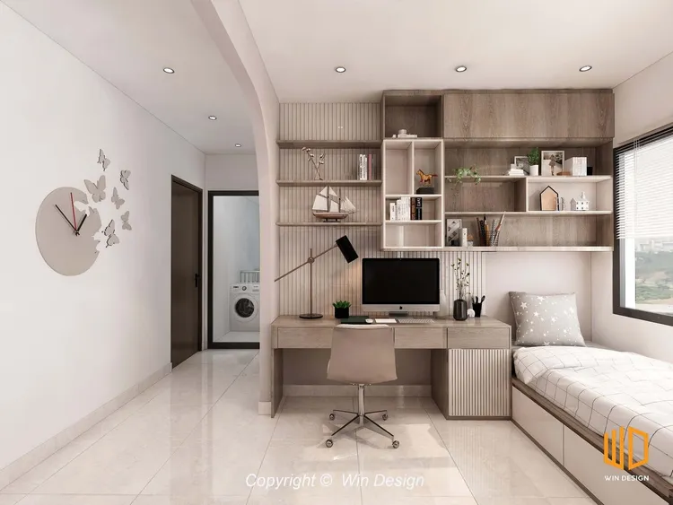 Concept nội thất khu vực làm việc, thư giãn Căn hộ Vinhomes Ba Son phong cách Hiện đại Modern