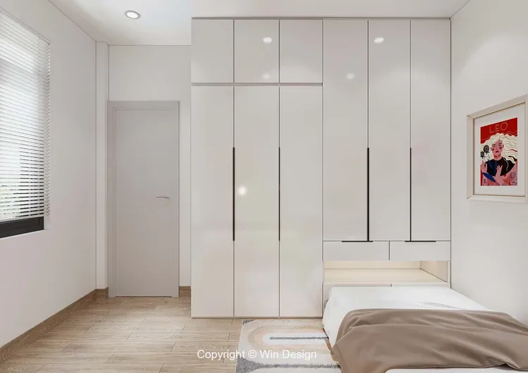 Concept nội thất phòng ngủ Nhà phố Bình Tân phong cách Bắc Âu Scandinavian