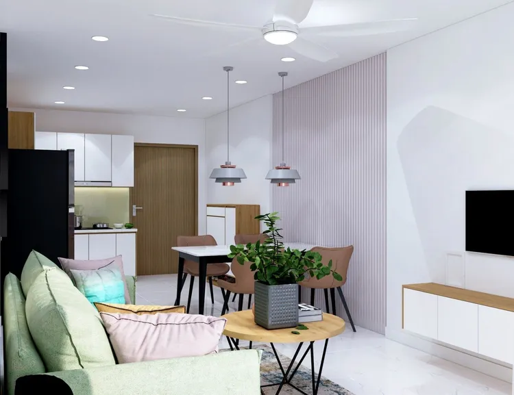 Concept nội thất phòng khách Căn hộ Vinhomes Grand Park Quận 9 phong cách Bắc Âu Scandinavian