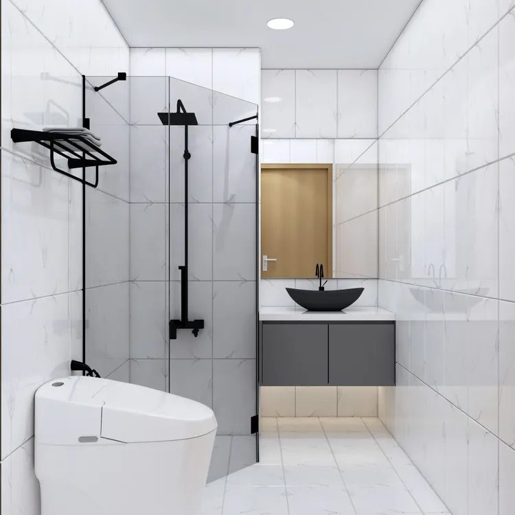 Concept nội thất phòng tắm, nhà vệ sinh Căn hộ Green Town Bình Tân phong cách Hiện đại Modern