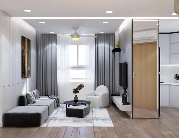 Concept nội thất phòng khách Căn hộ Green Town Bình Tân phong cách Hiện đại Modern