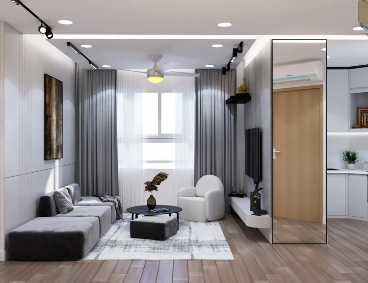Concept nội thất phòng khách Căn hộ Green Town Bình Tân phong cách Hiện đại Modern