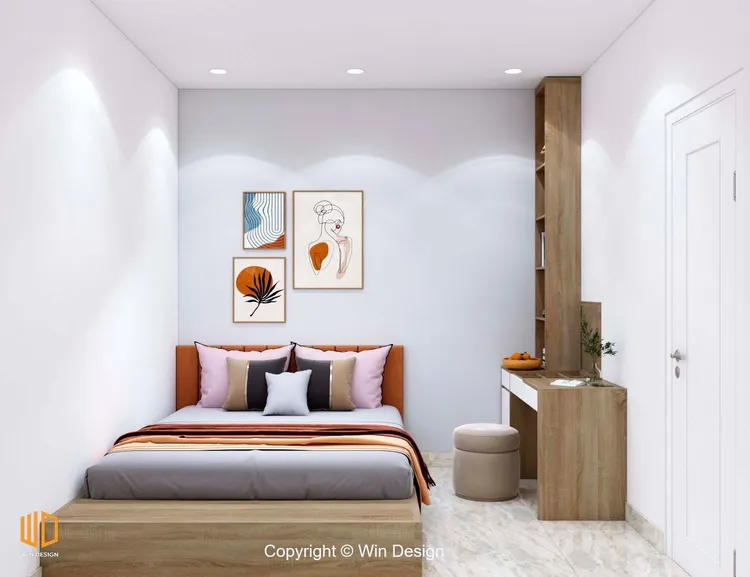 Concept nội thất phòng ngủ Nhà phố Biên Hòa Đồng Nai phong cách Bắc Âu Scandinavian