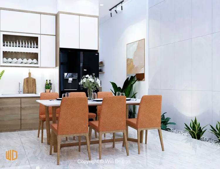 Concept nội thất phòng ăn Nhà phố Biên Hòa Đồng Nai phong cách Bắc Âu Scandinavian