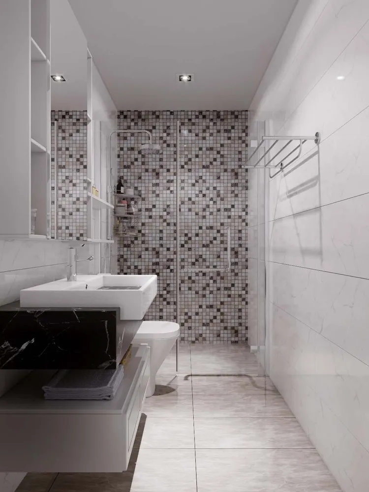Concept nội thất phòng tắm, nhà vệ sinh chung Căn hộ Xi Grand Court Quận 10 phong cách Hiện đại Modern