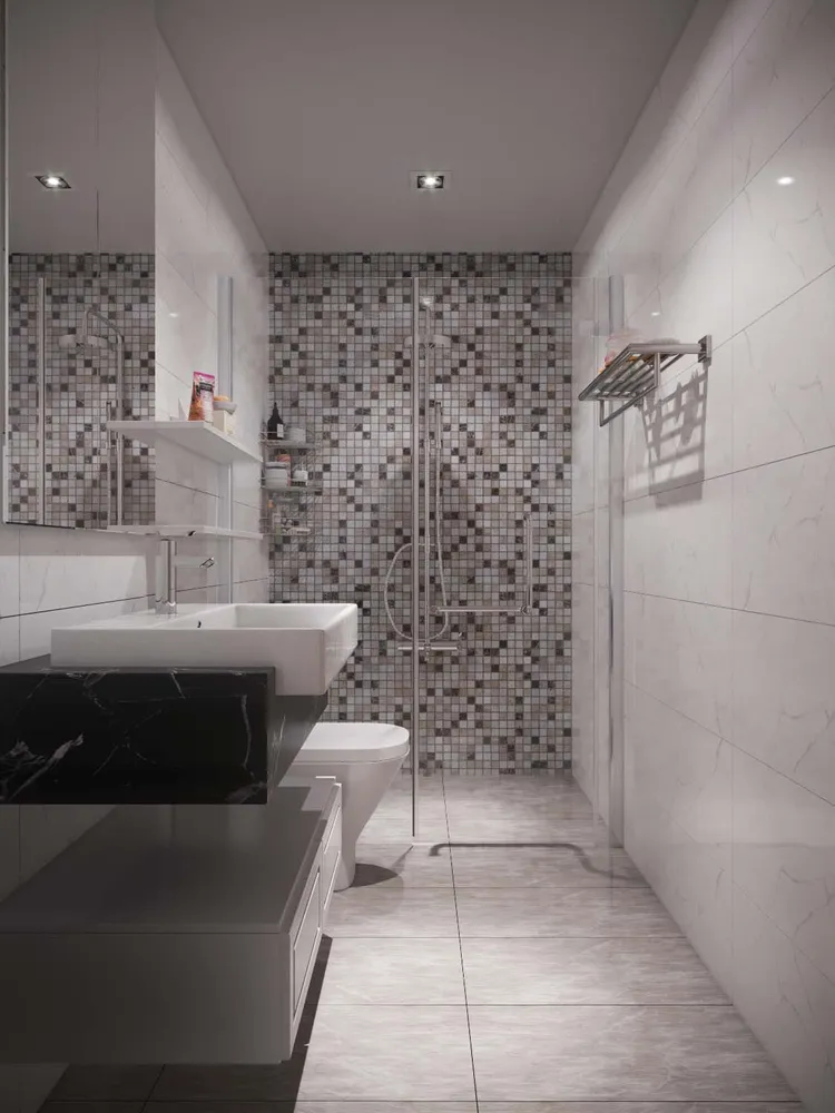 Concept nội thất phòng tắm, nhà vệ sinh phòng ngủ master Căn hộ Xi Grand Court Quận 10 phong cách Hiện đại Modern