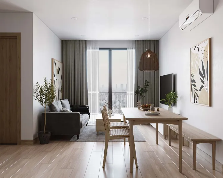 Concept nội thất phòng ăn Căn hộ Vinhomes Grand Park phong cách Bắc Âu Scandinavian, phong cách Tối giản Minimalist