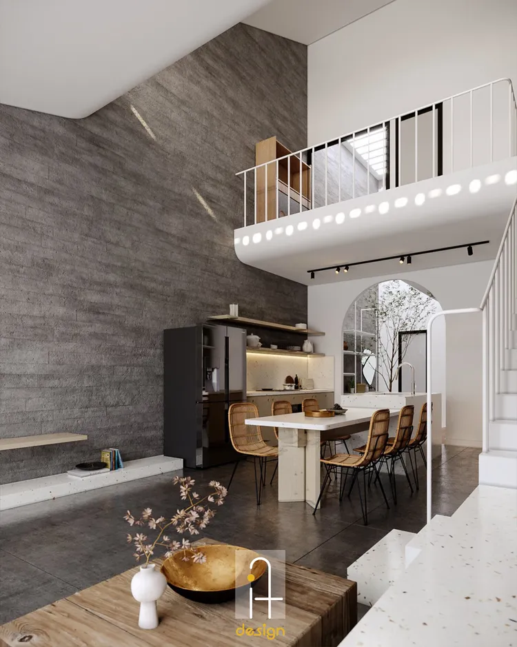 Concept nội thất phòng ăn, nhà bếp Nhà phố Tam Kỳ phong cách Wabi Sabi