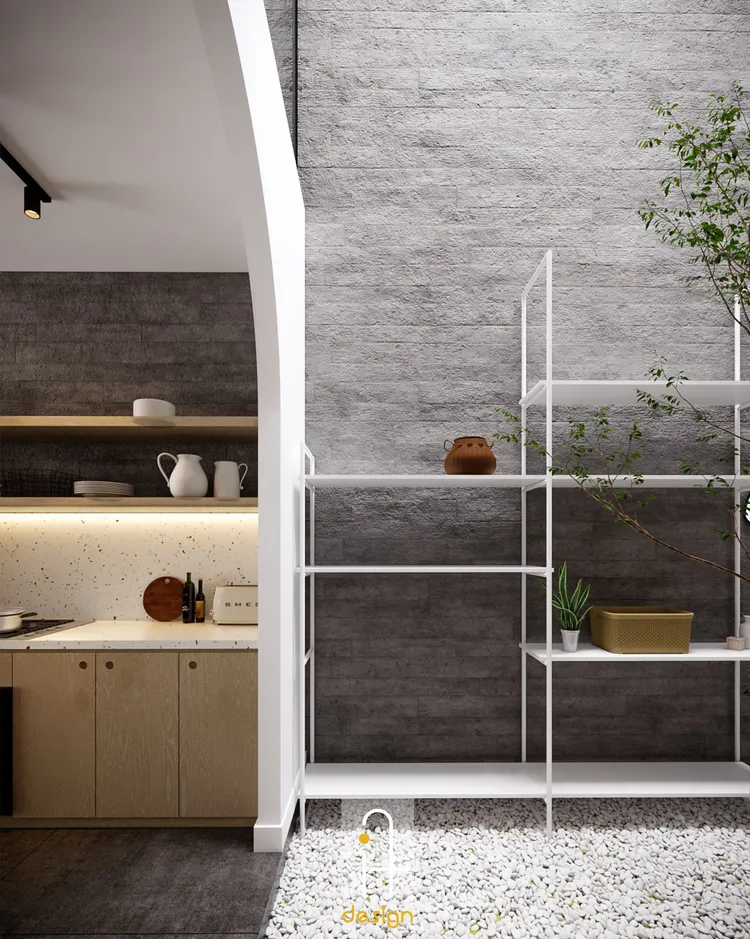 Concept nội thất nhà bếp Nhà phố Tam Kỳ phong cách Wabi Sabi