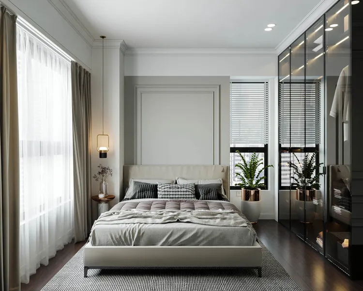 Concept nội thất phòng ngủ master Căn hộ Newton Residence phong cách Tân cổ điển Neo Classic