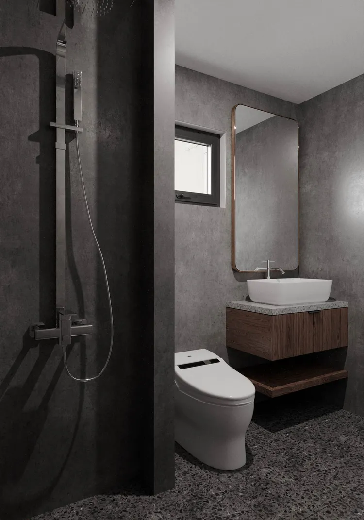 Concept nội thất phòng tắm, nhà vệ sinh Căn hộ Palm Heights phong cách Công nghiệp Industrial