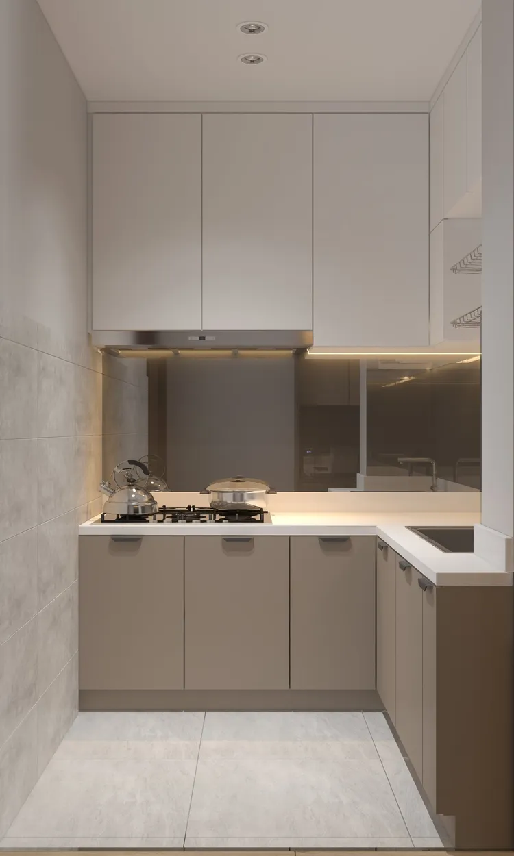 Concept nội thất nhà bếp Căn hộ chung cư Mỹ Phúc Quận 8 phong cách Hiện đại Modern