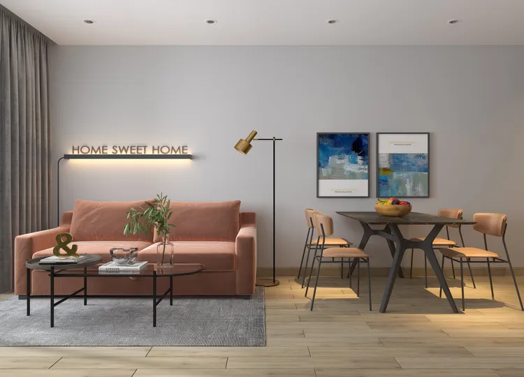 Concept nội thất phòng khách Căn hộ chung cư Mỹ Phúc Quận 8 phong cách Hiện đại Modern