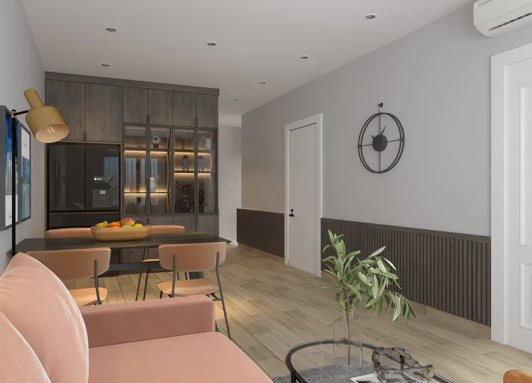 Concept nội thất phòng khách Căn hộ chung cư Mỹ Phúc Quận 8 phong cách Hiện đại Modern