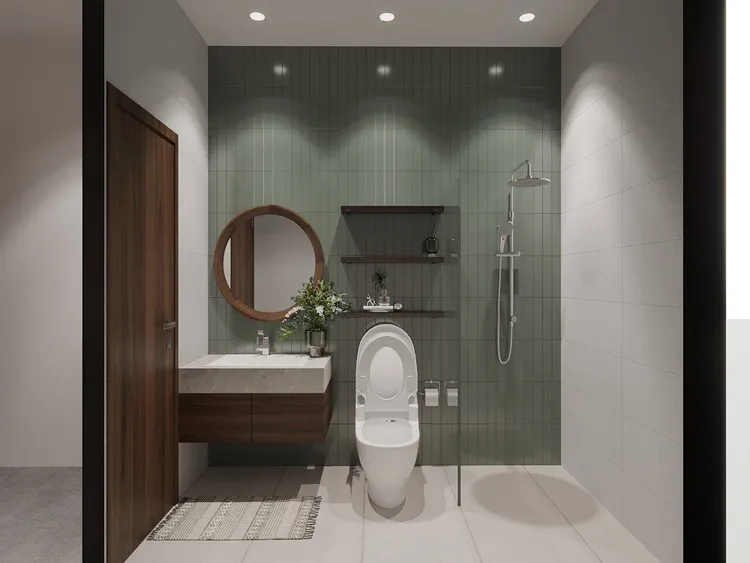 Concept nội thất phòng tắm, nhà vệ sinh Căn hộ chung cư Him Lam Quận 6 phong cách Wabi Sabi