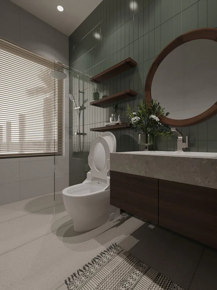 Concept nội thất phòng tắm, nhà vệ sinh Căn hộ chung cư Him Lam Quận 6 phong cách Wabi Sabi